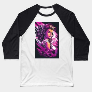 Synthwave Girl Baseball T-Shirt